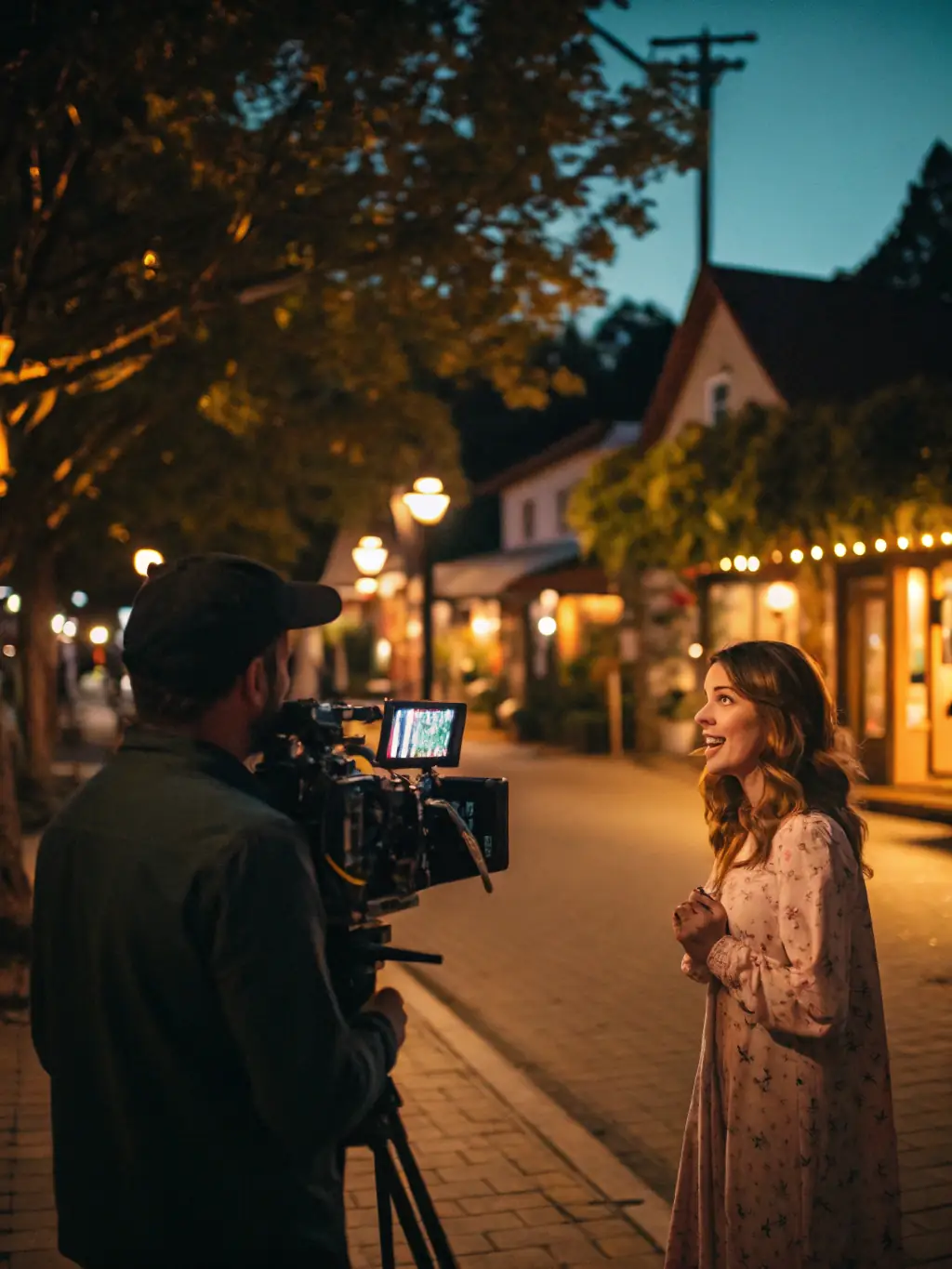 An image of a content creator filming a property tour with professional equipment, highlighting the creation of high-quality content.